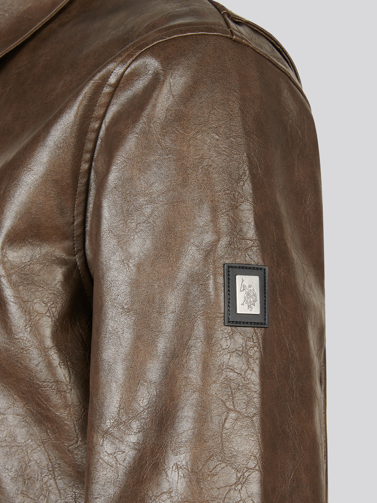 Mens Premium Faux Leather Flight Jacket Chocolate Martini