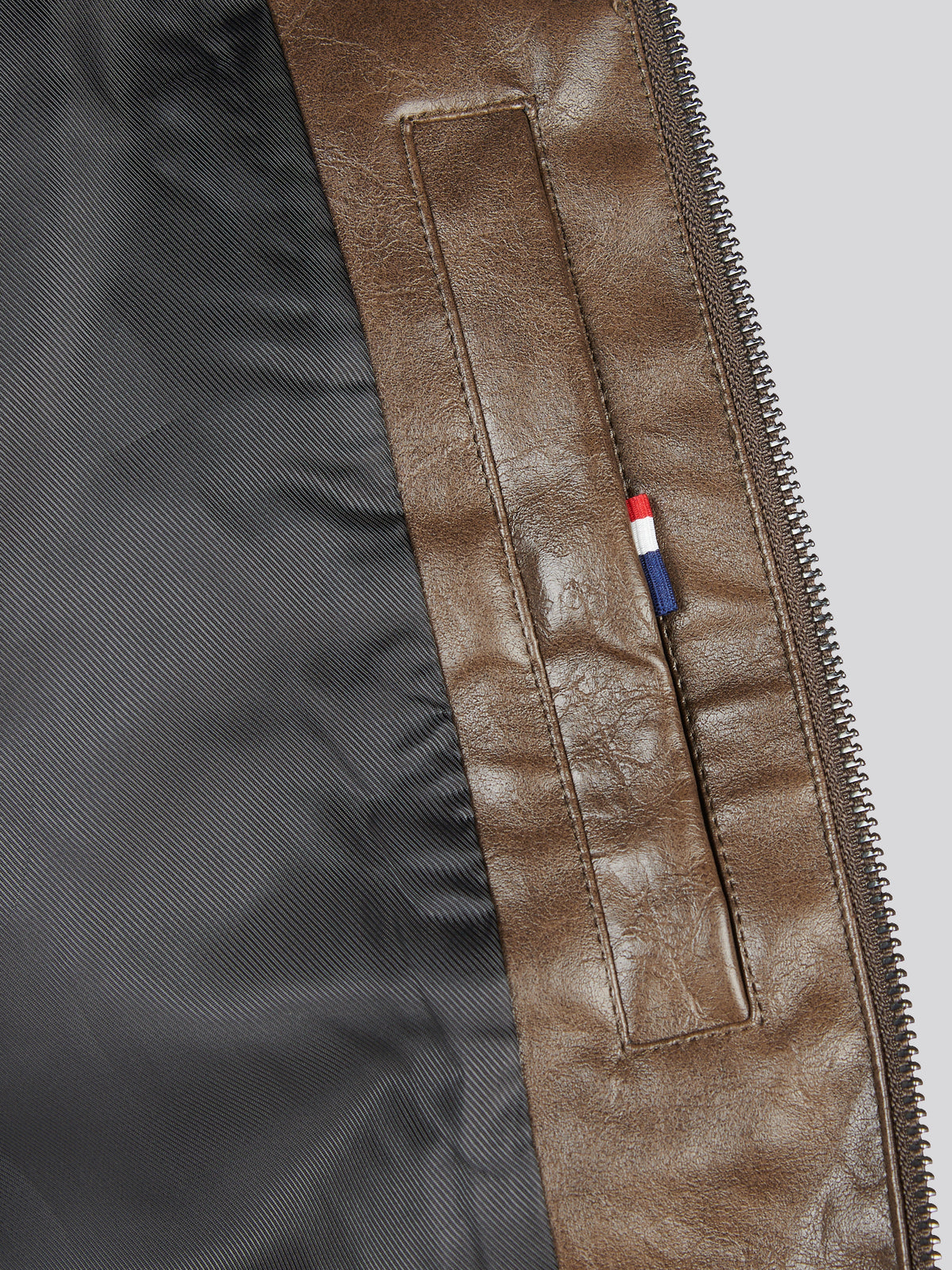 Mens Premium Faux Leather Flight Jacket Chocolate Martini