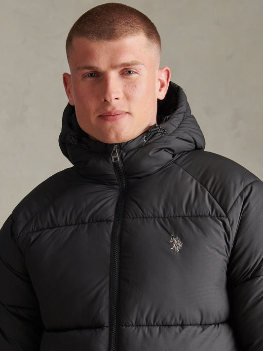 Mens Hooded Puffer Jacket Black