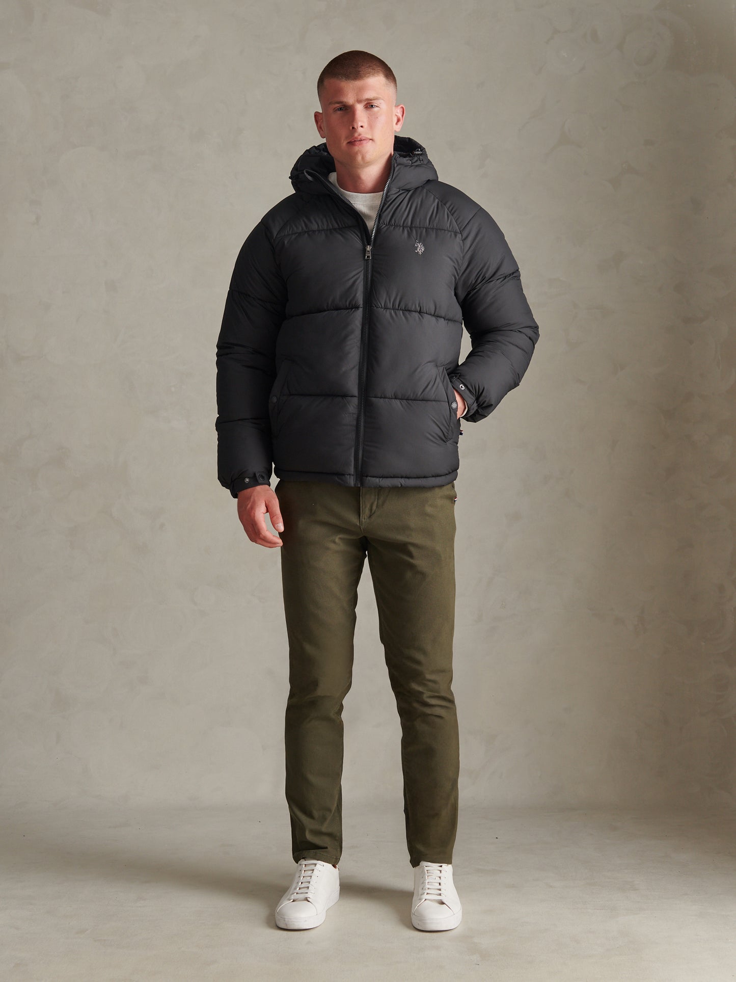 Mens Hooded Puffer Jacket Black
