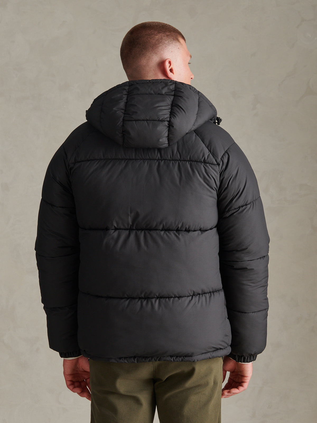 Mens Hooded Puffer Jacket Black