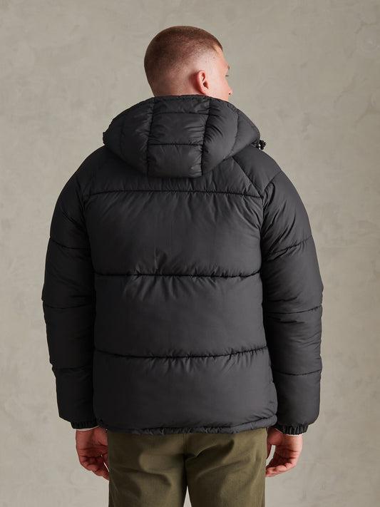 Mens Hooded Puffer Jacket Black