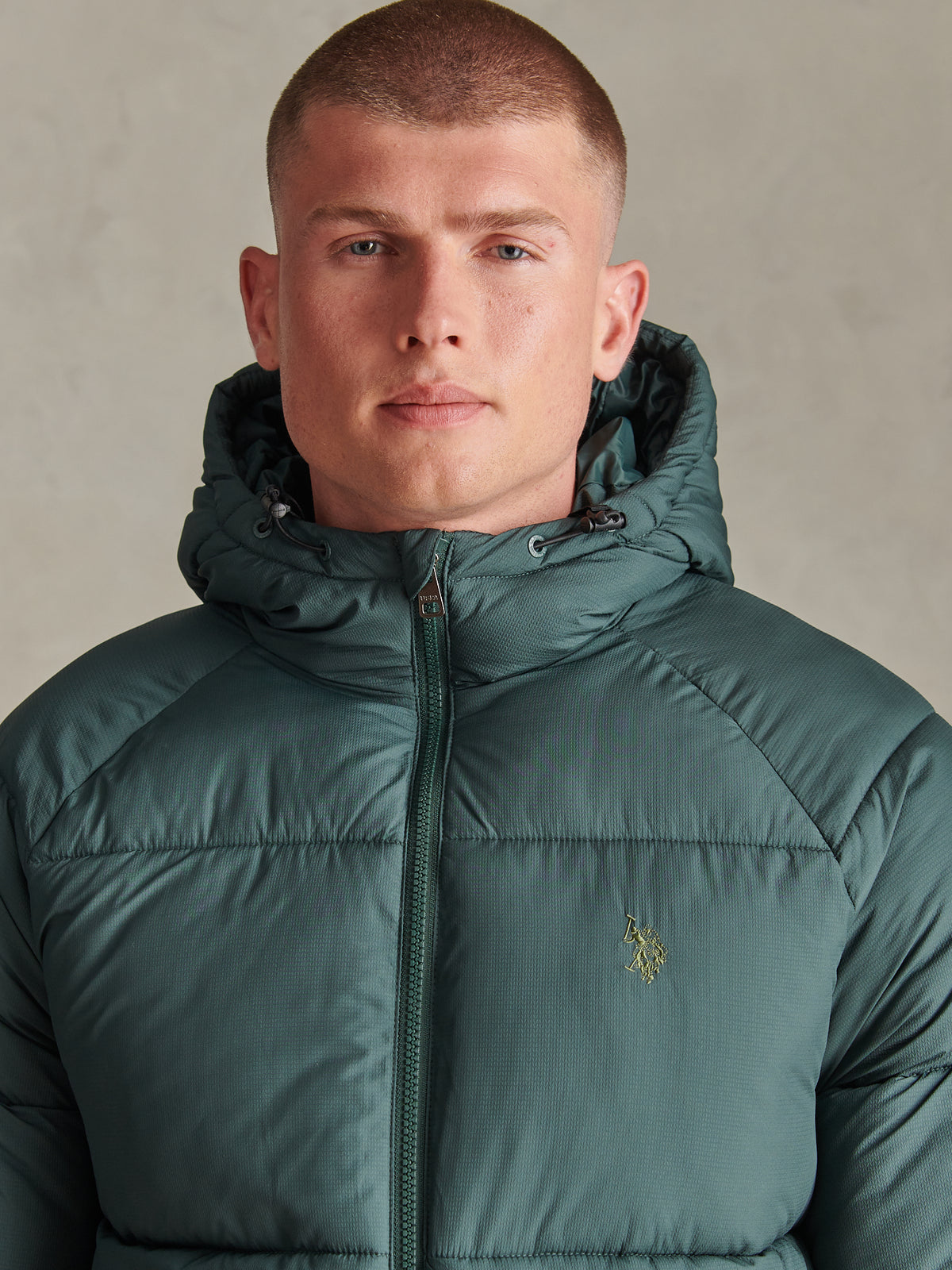 Mens Hooded Puffer Jacket Green Gables