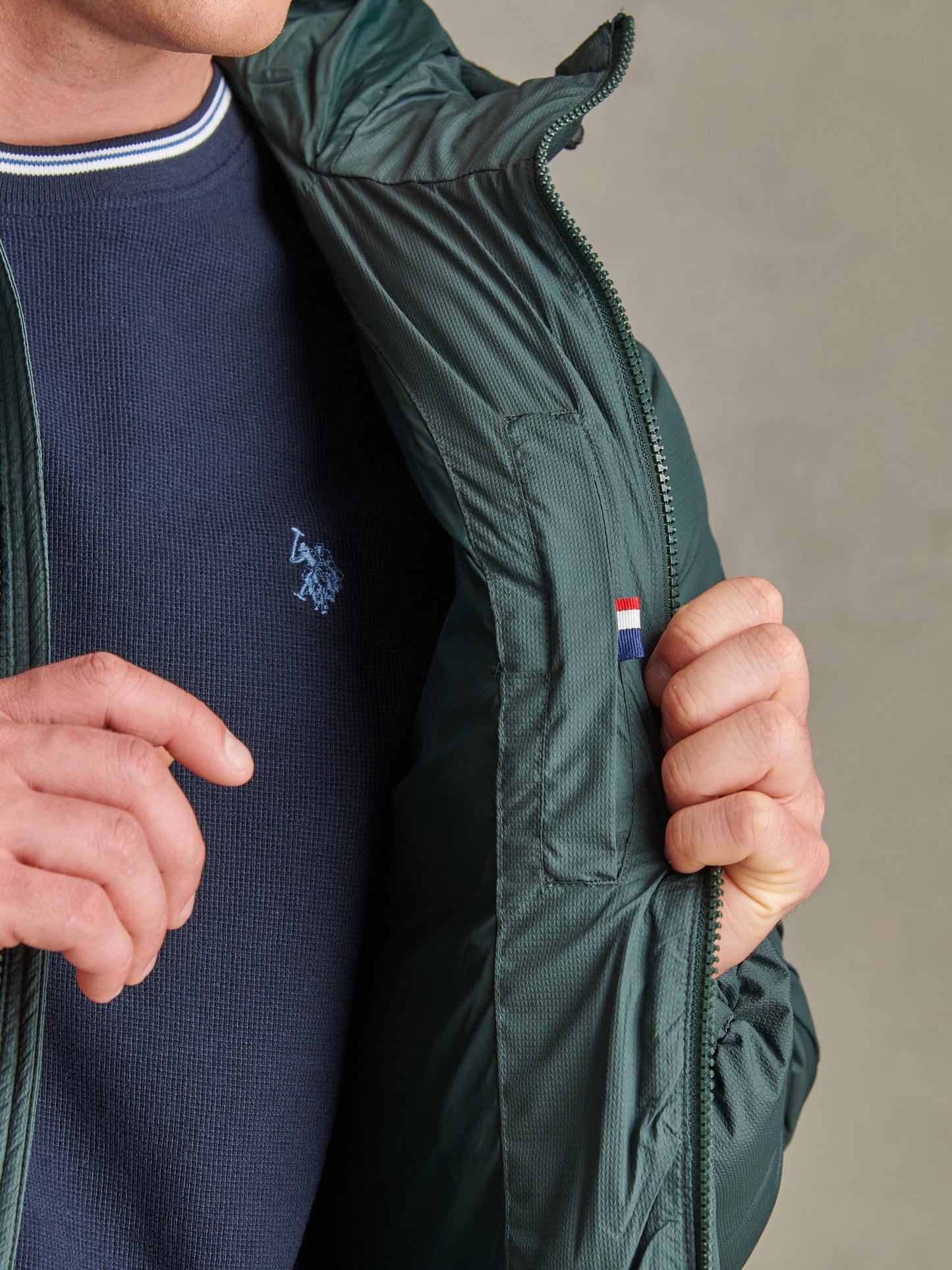 Mens Hooded Puffer Jacket Green Gables