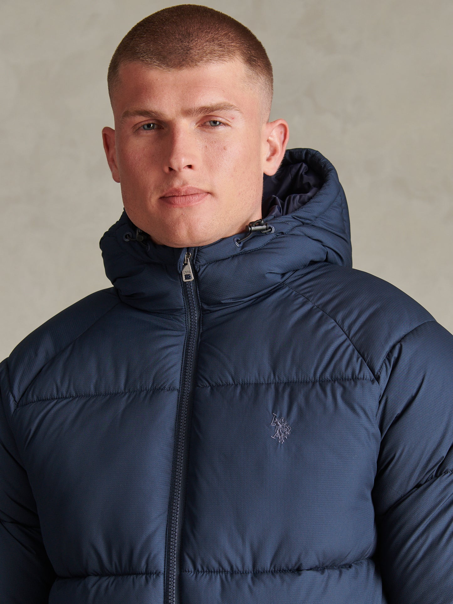 Mens Hooded Puffer Jacket Dark Sapphire Navy