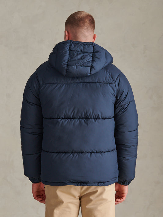 Mens Hooded Puffer Jacket Dark Sapphire Navy