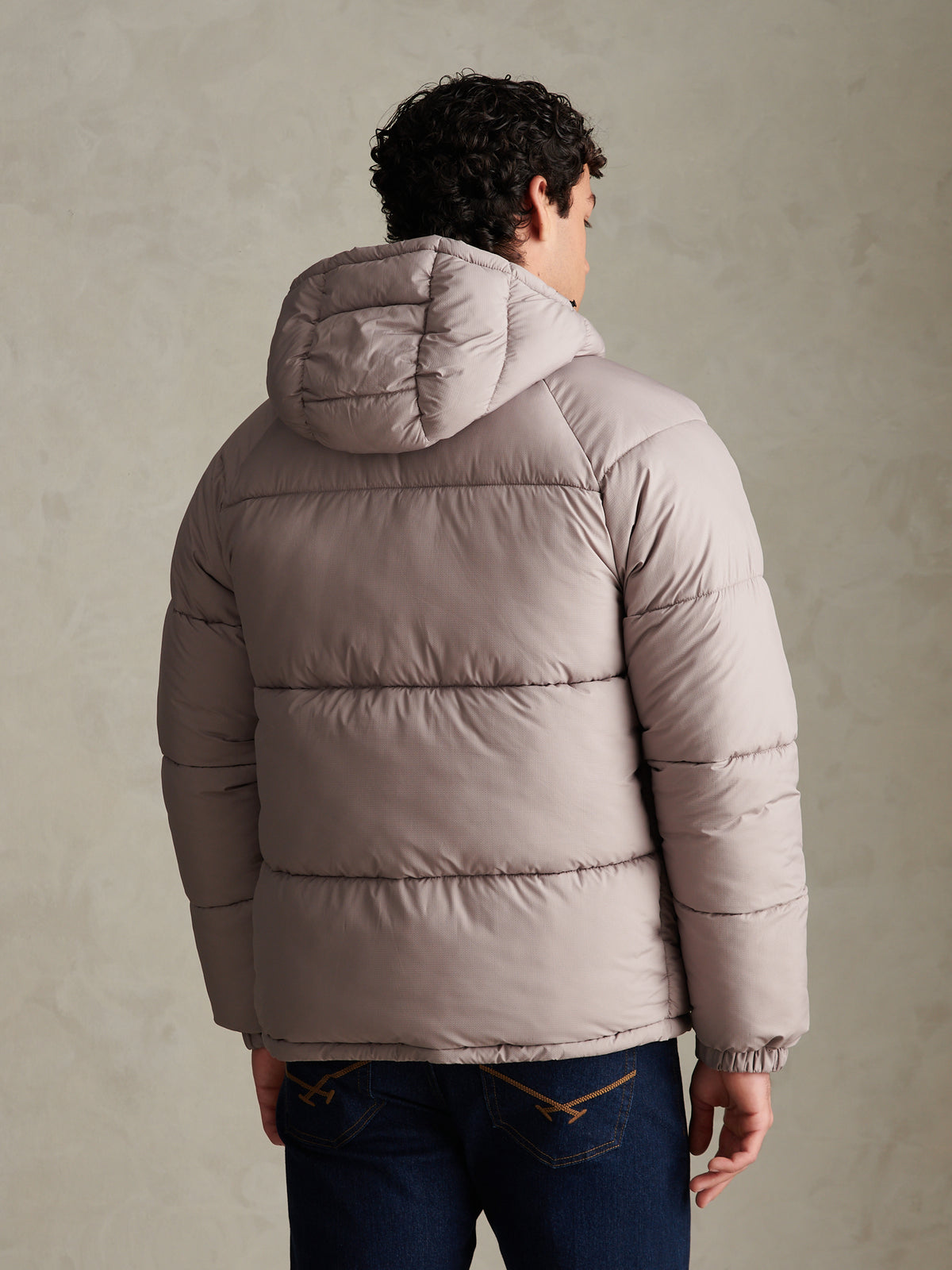 Mens Hooded Puffer Jacket Cinder