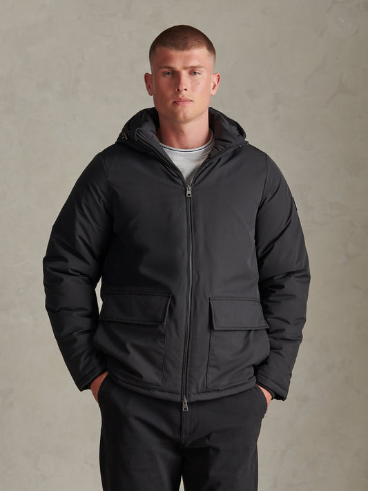 Mens Smart Short Padded Jacket Black