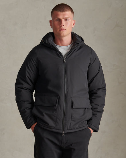 Mens Smart Short Padded Jacket Black