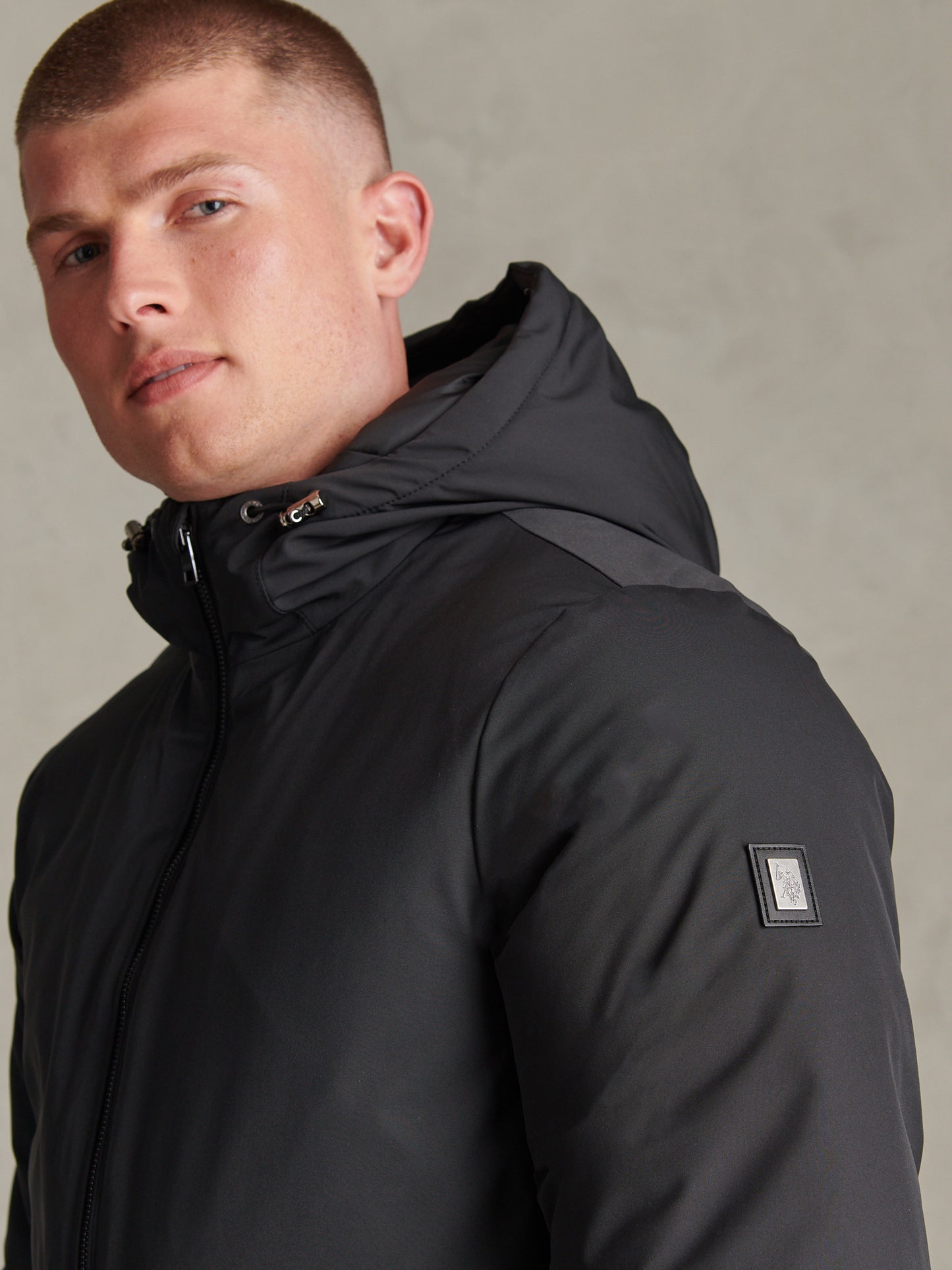 Mens Smart Short Padded Jacket Black