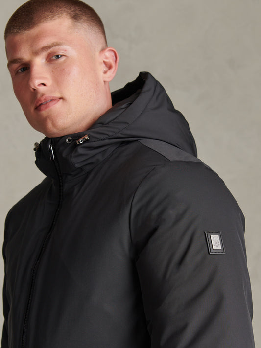 Mens Smart Short Padded Jacket Black