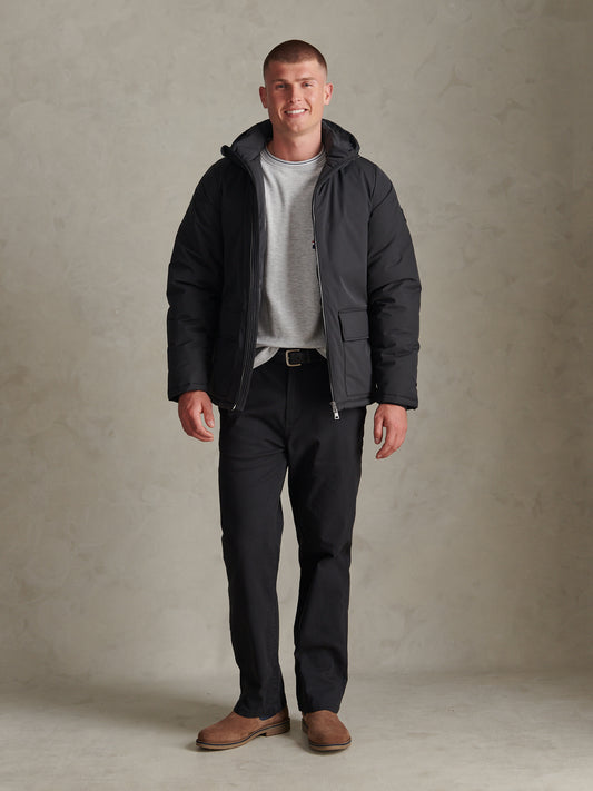 Mens Smart Short Padded Jacket Black