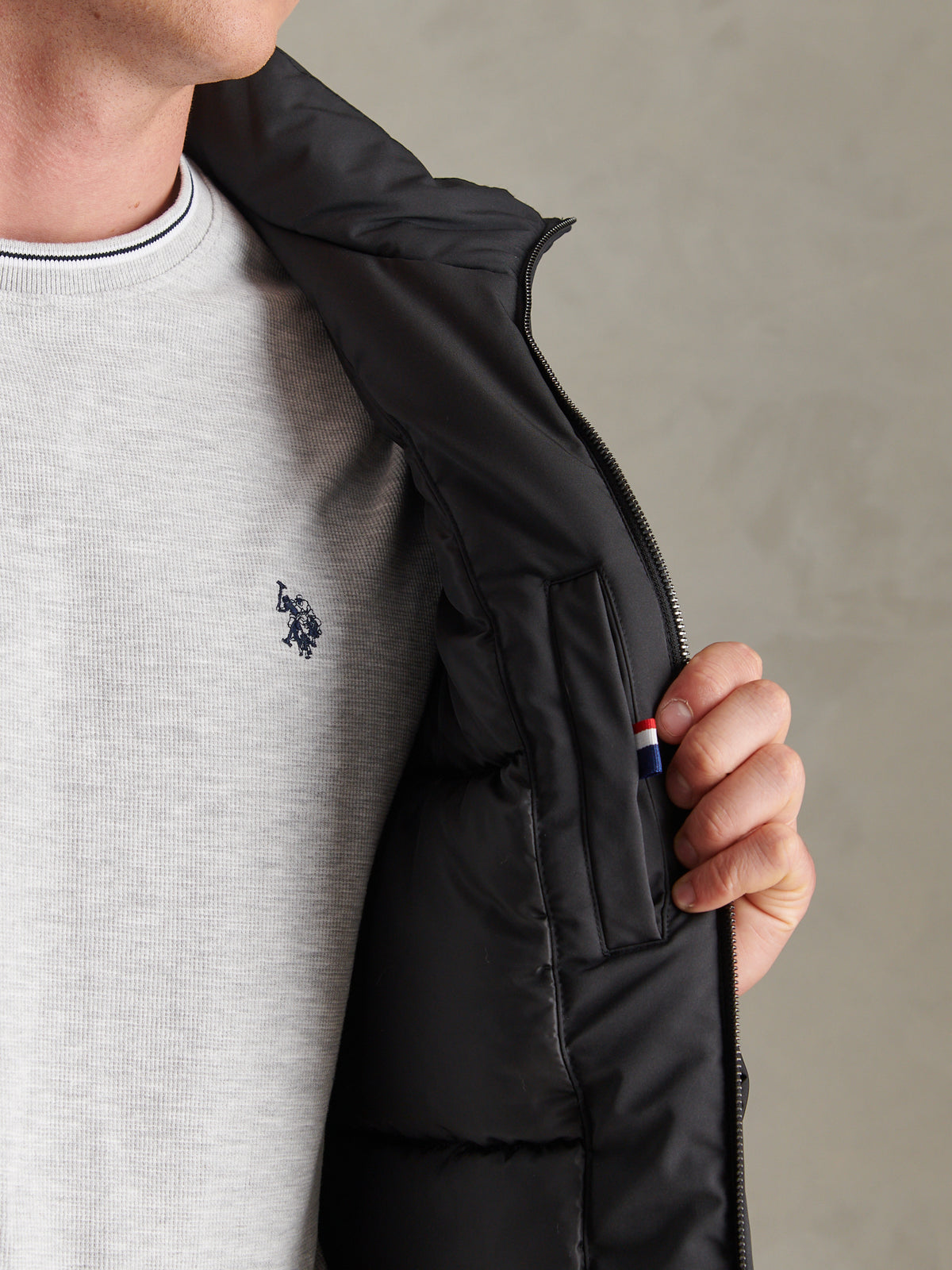 Mens Smart Short Padded Jacket Black
