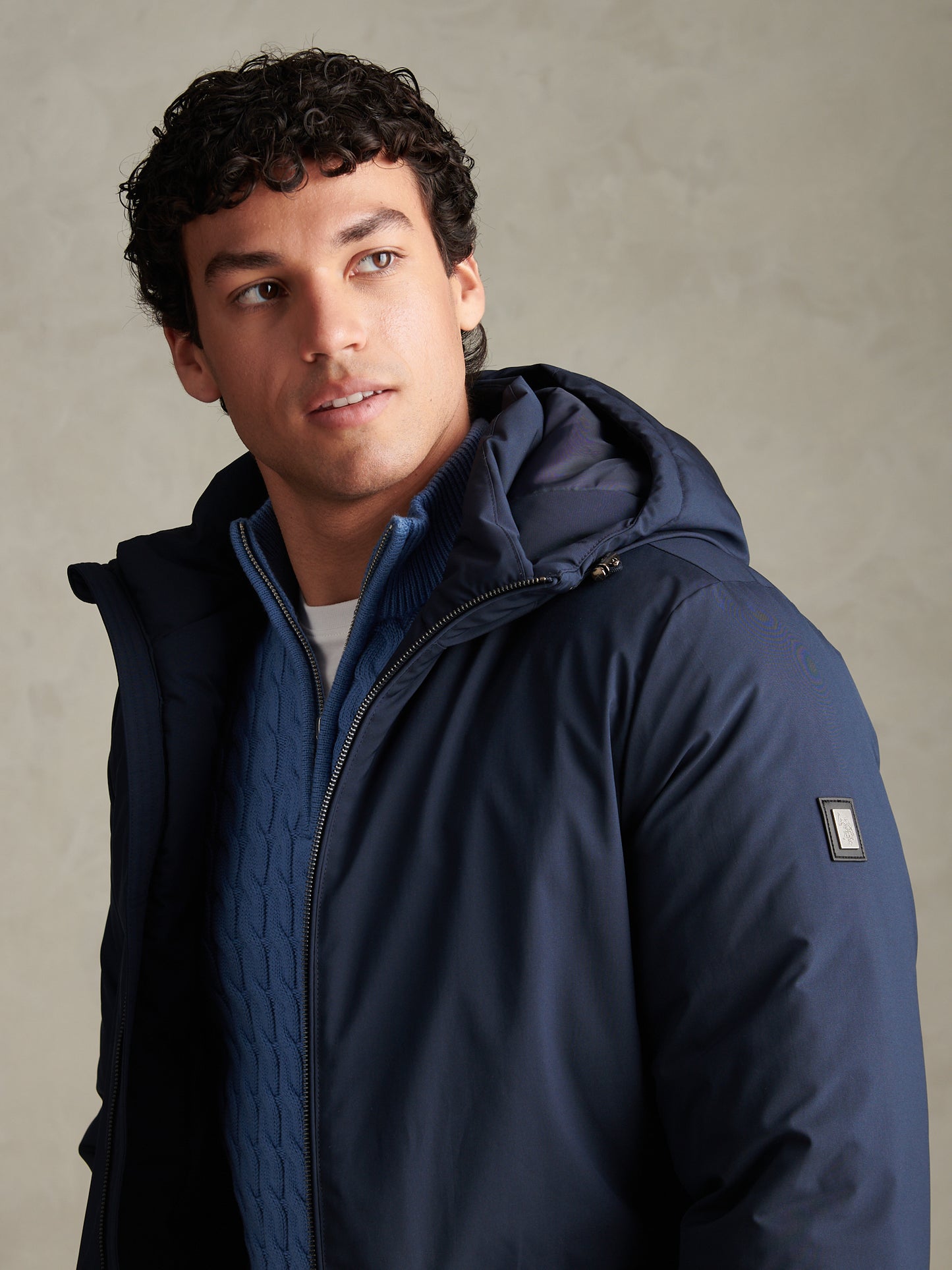 Mens Smart Short Padded Jacket Dark Sapphire Navy
