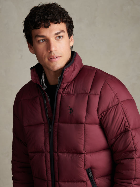 Mens Box Quilt Puffer Jacket Fig