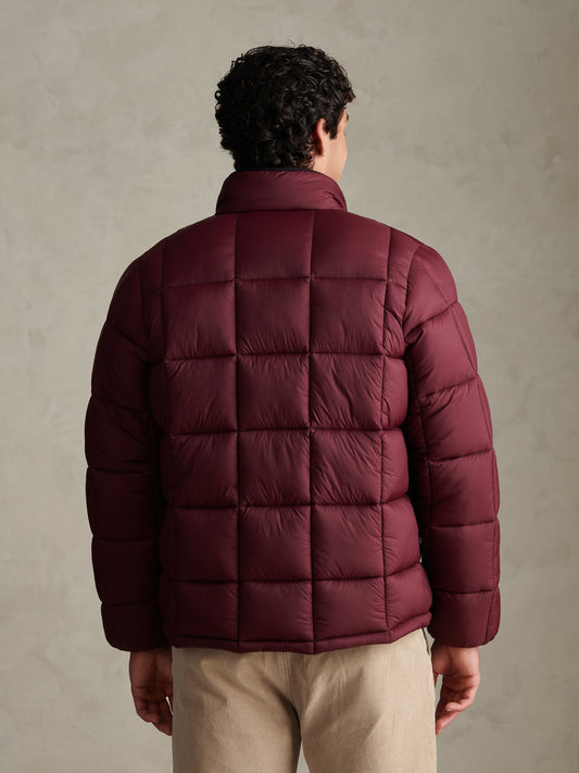Mens Box Quilt Puffer Jacket Fig