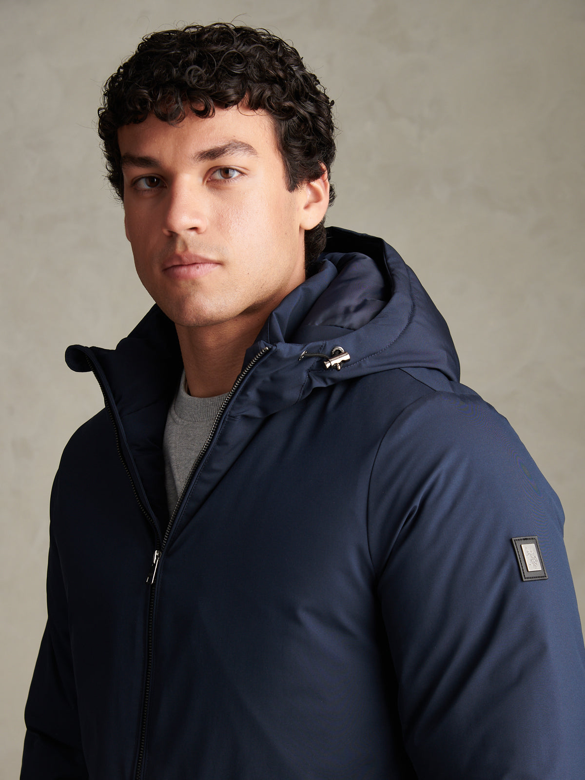 Mens Smart Longline Padded Parka Dark Sapphire Navy
