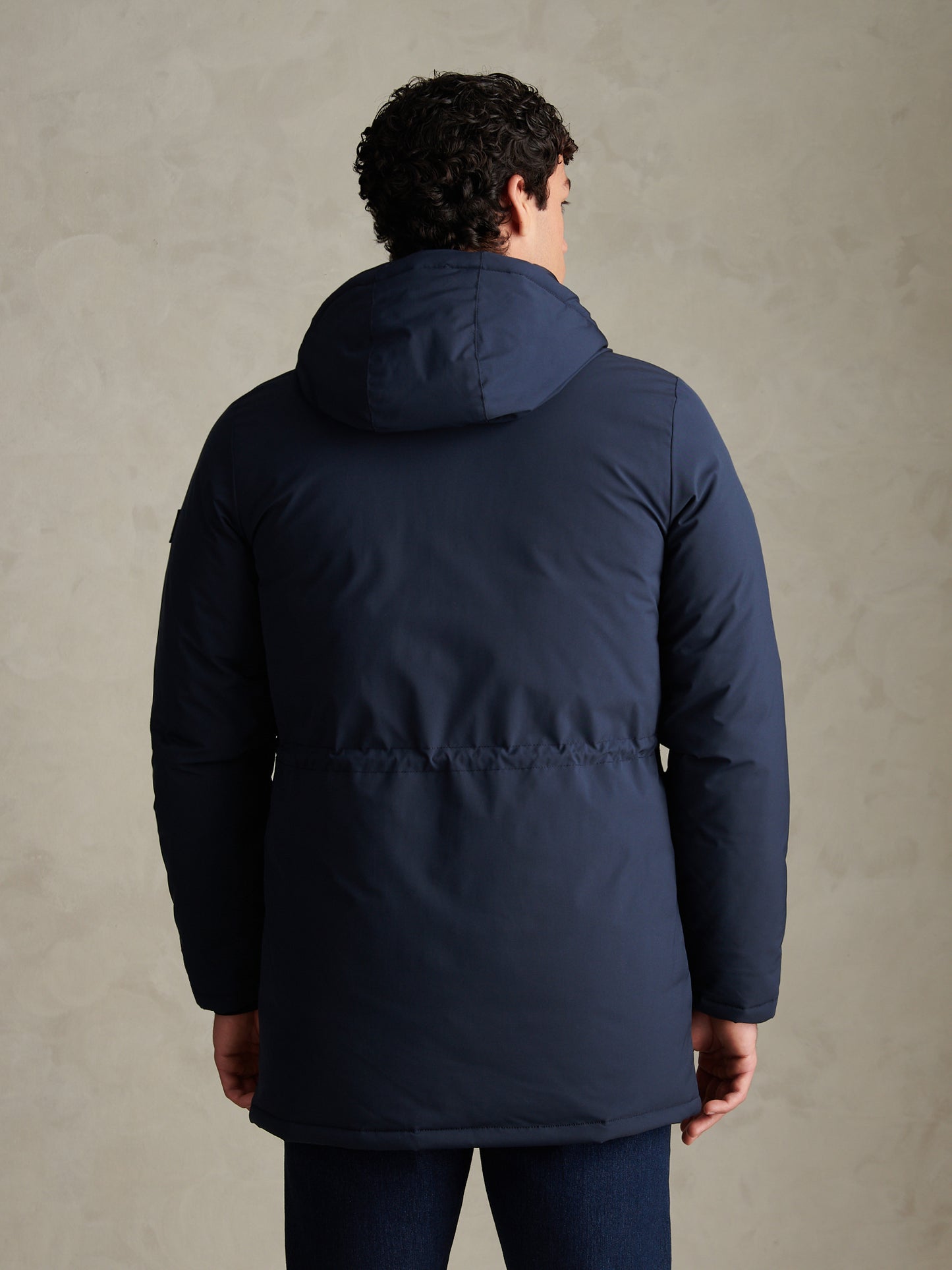 Mens Smart Longline Padded Parka Dark Sapphire Navy