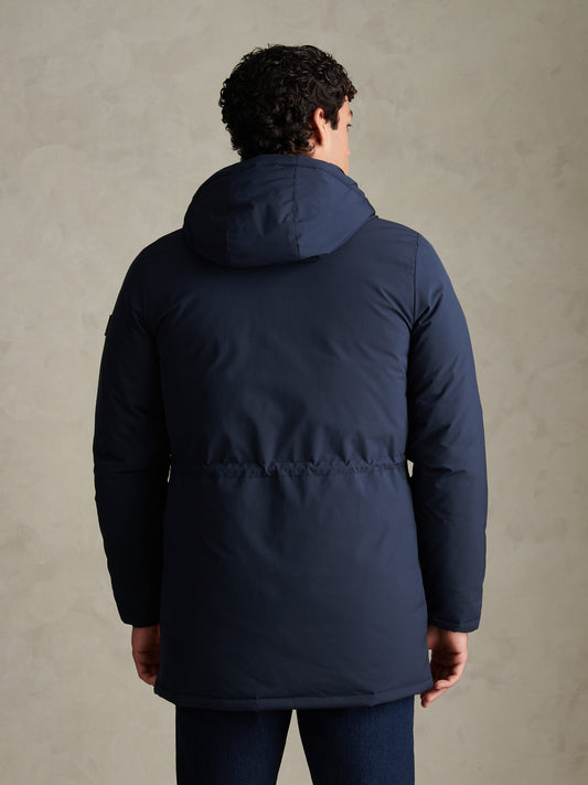 Mens Smart Longline Padded Parka Dark Sapphire Navy
