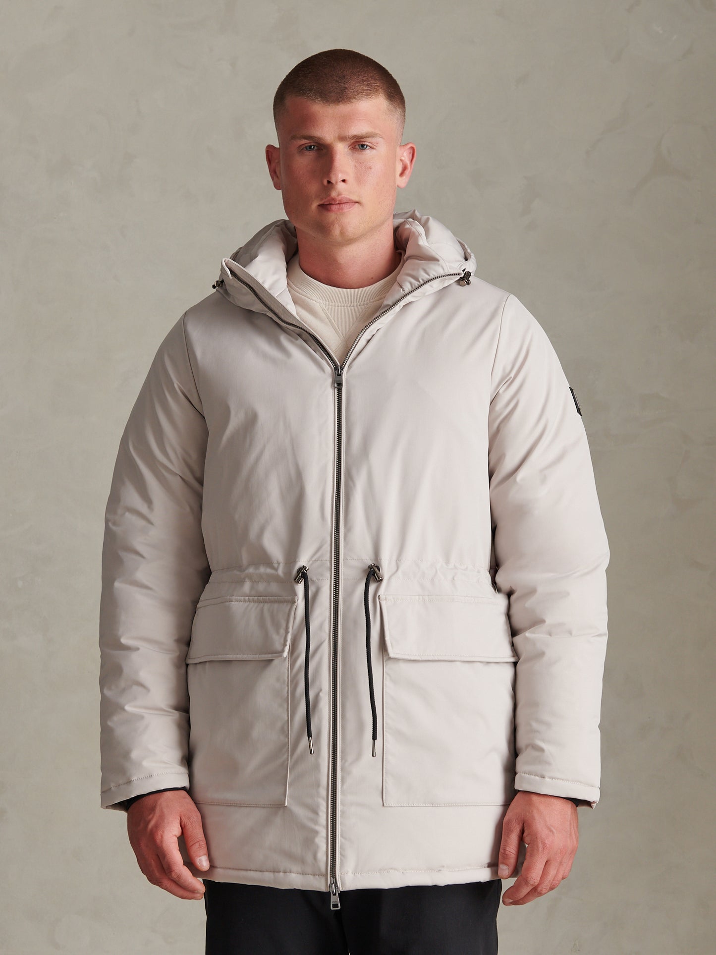 Mens Smart Longline Padded Parka Nacreous Clouds