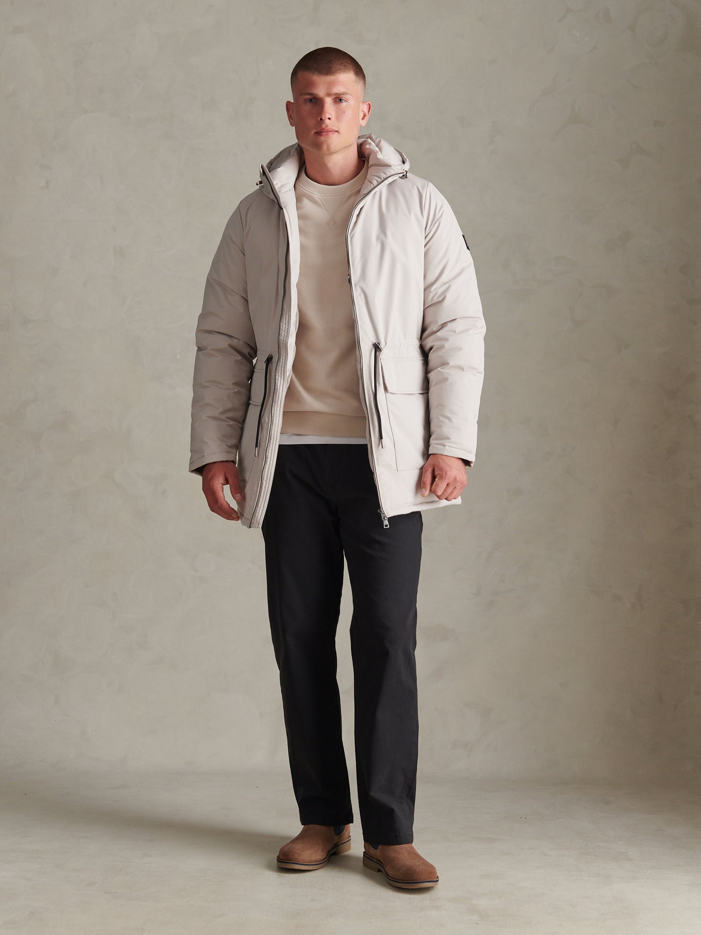 Mens Smart Longline Padded Parka Nacreous Clouds