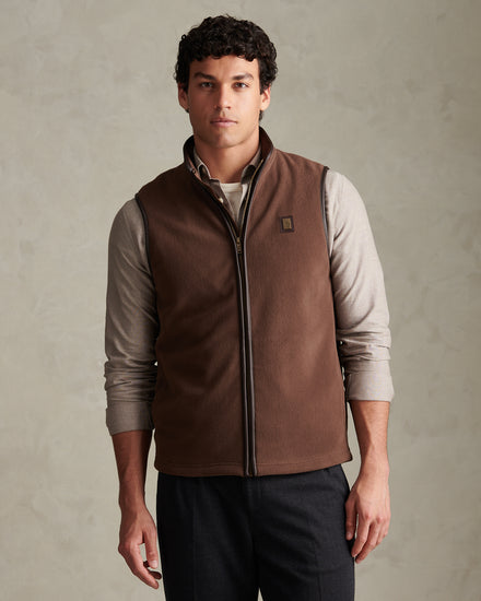 Mens Heritage Micro Fleece Gilet Bracken