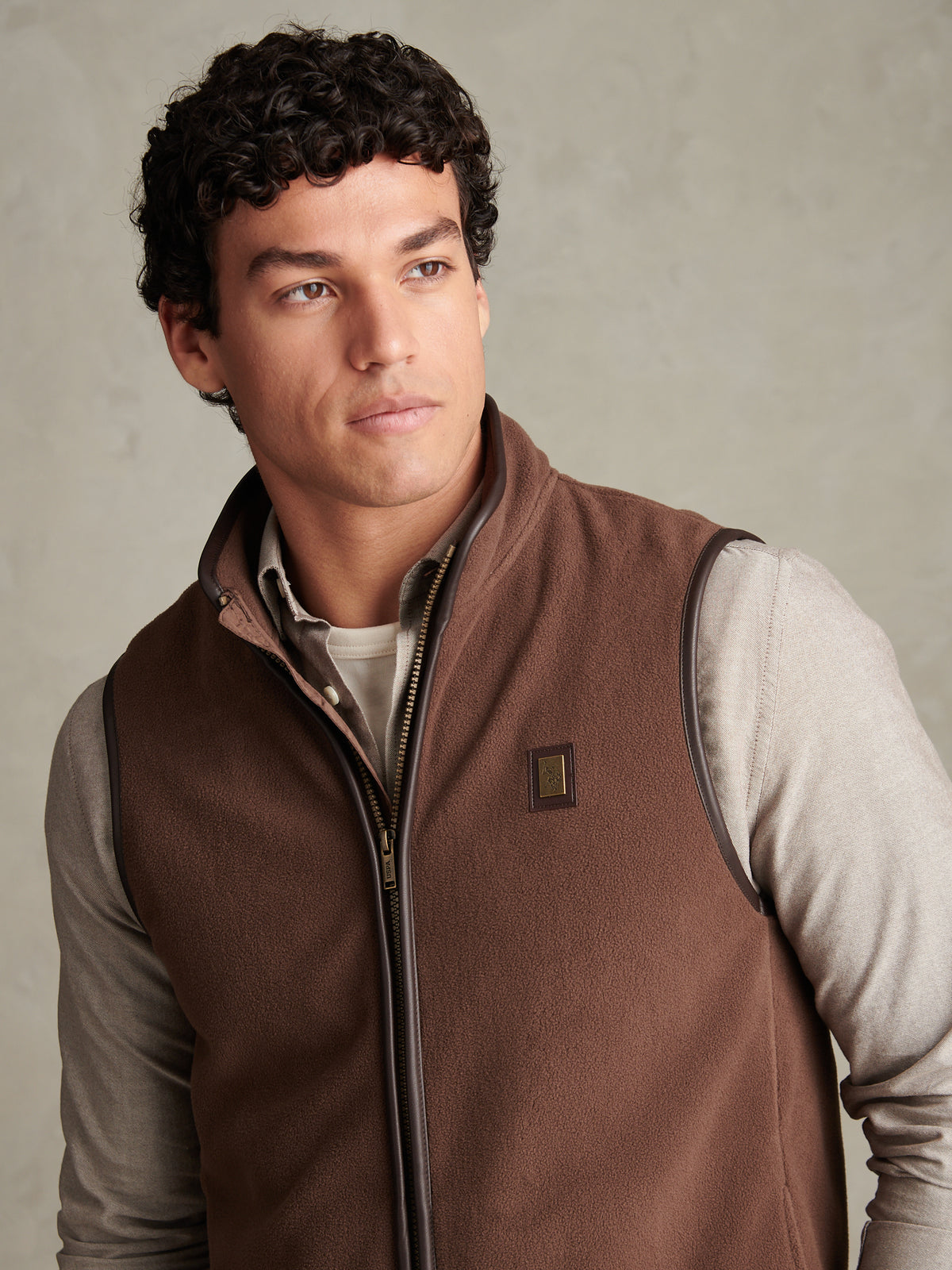 Mens Heritage Micro Fleece Gilet Bracken