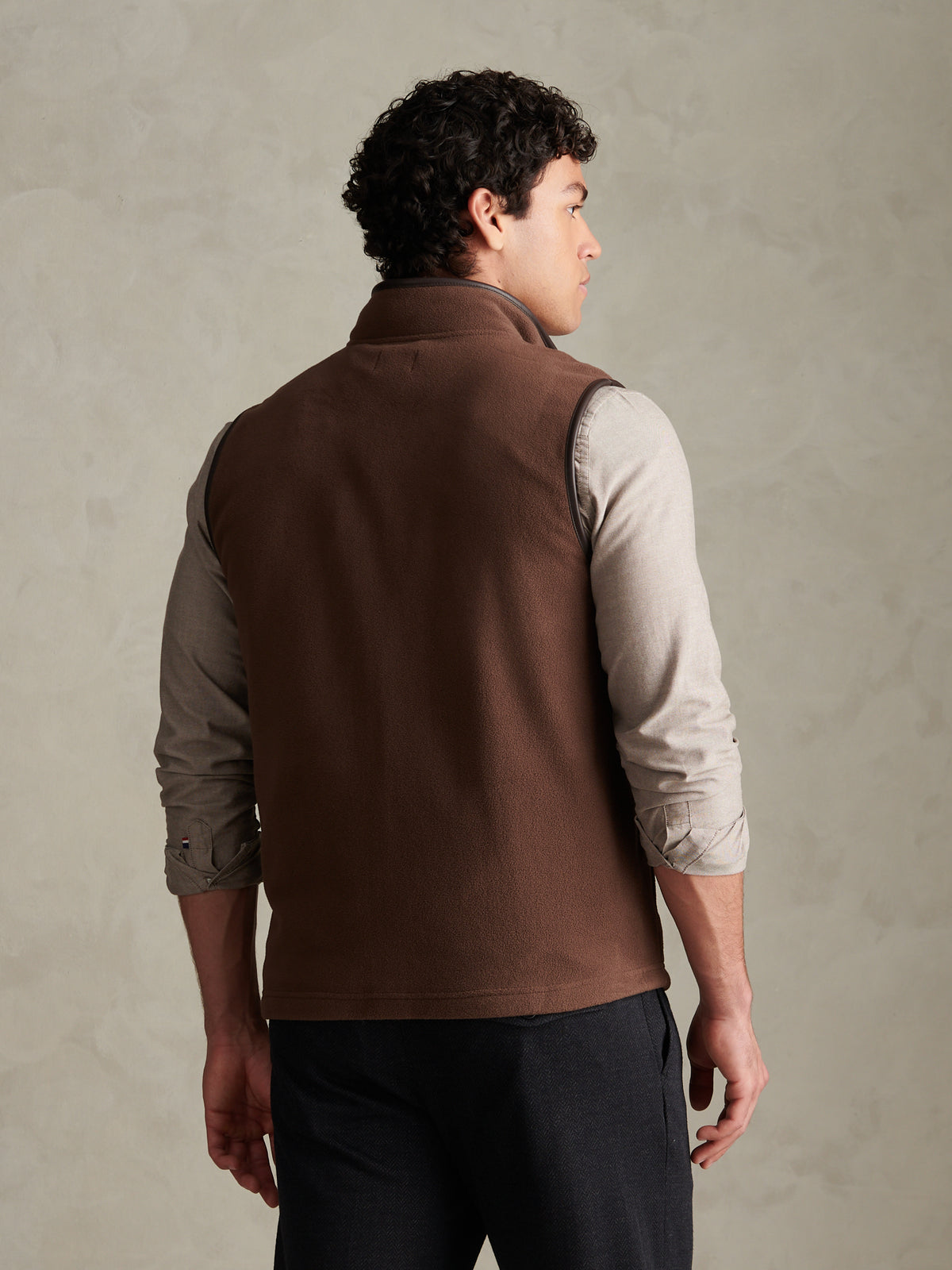 Mens Heritage Micro Fleece Gilet Bracken