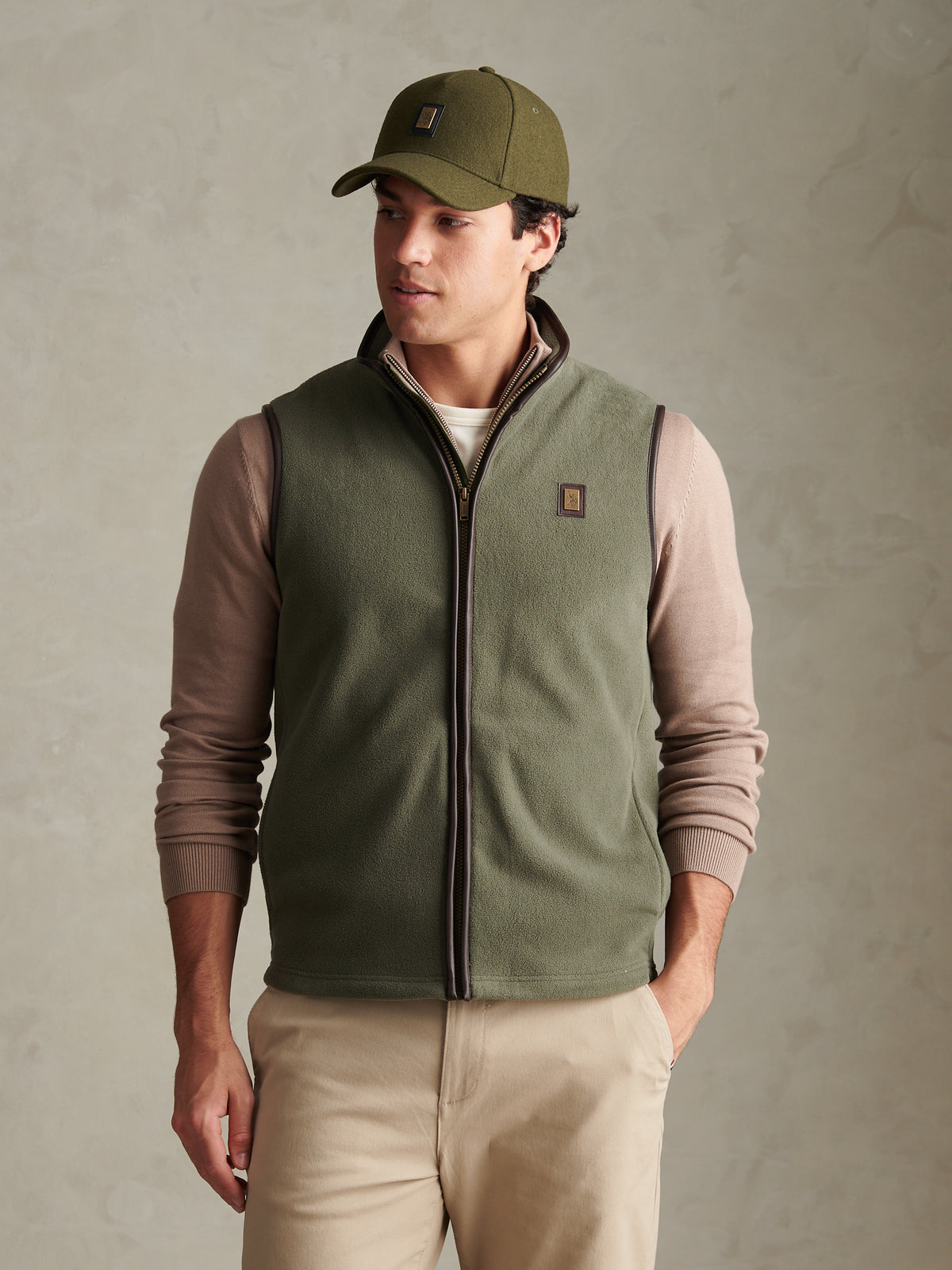 Mens Heritage Micro Fleece Gilet Beetle
