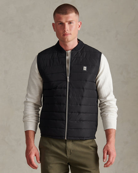 Mens Hybrid Quilted Knit Gilet Black