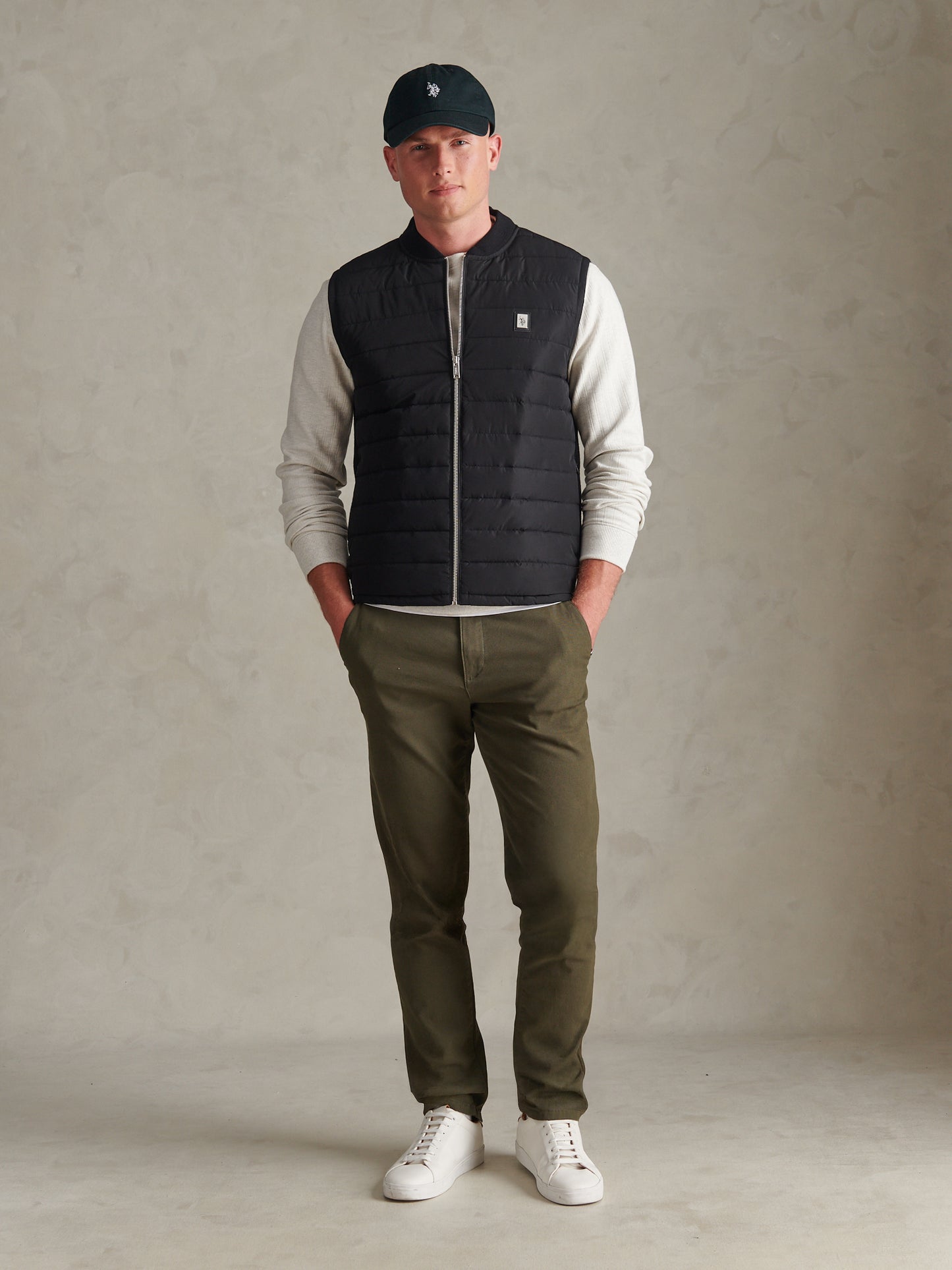 Mens Hybrid Quilted Knit Gilet Black