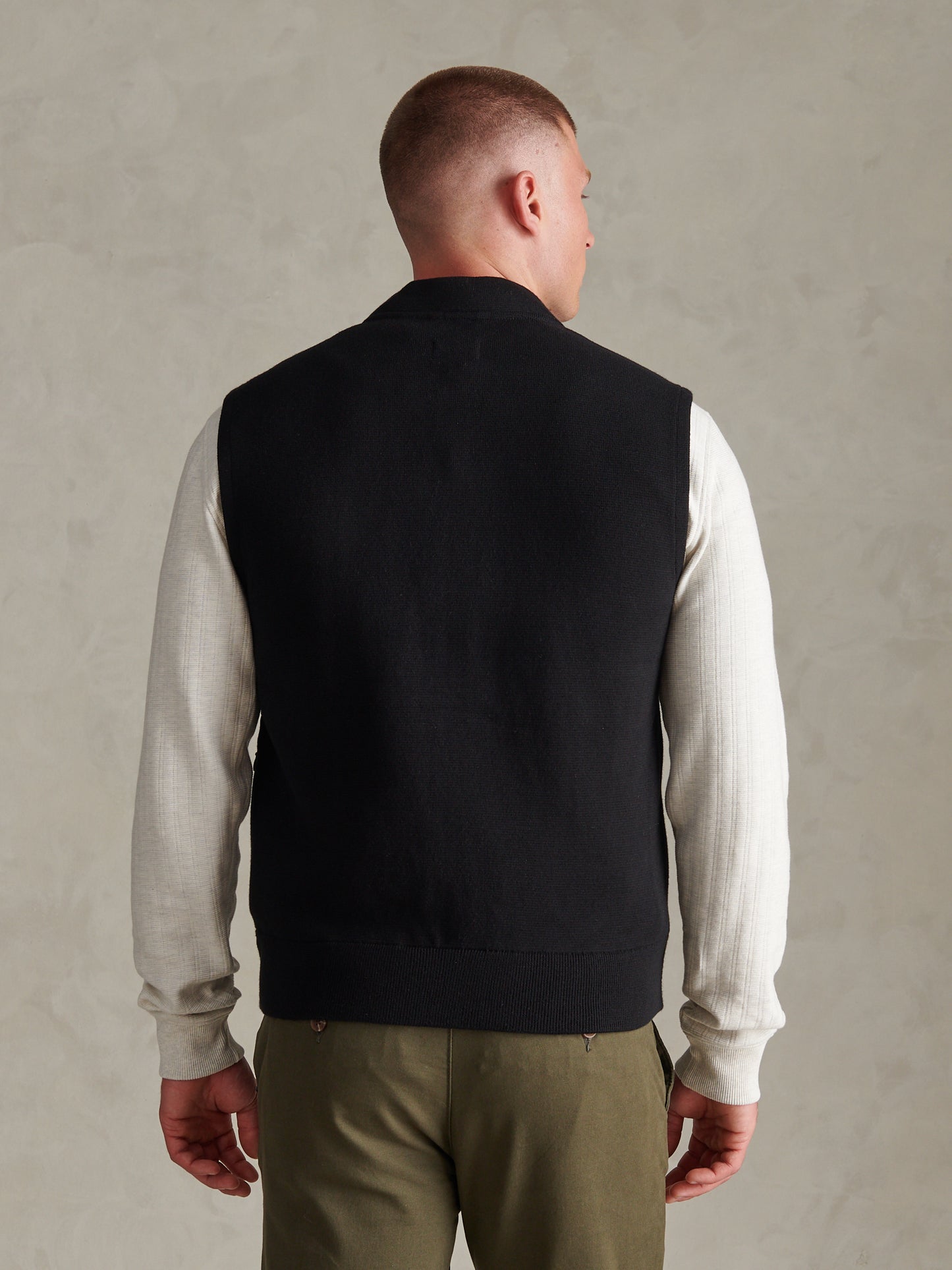 Mens Hybrid Quilted Knit Gilet Black
