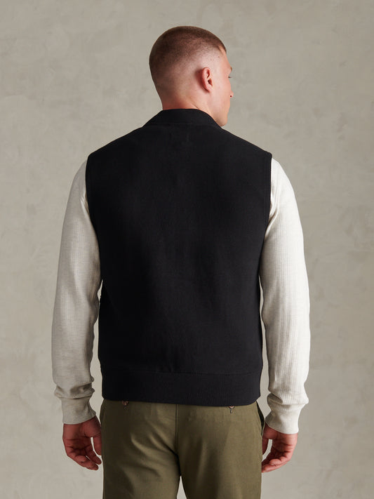 Mens Hybrid Quilted Knit Gilet Black
