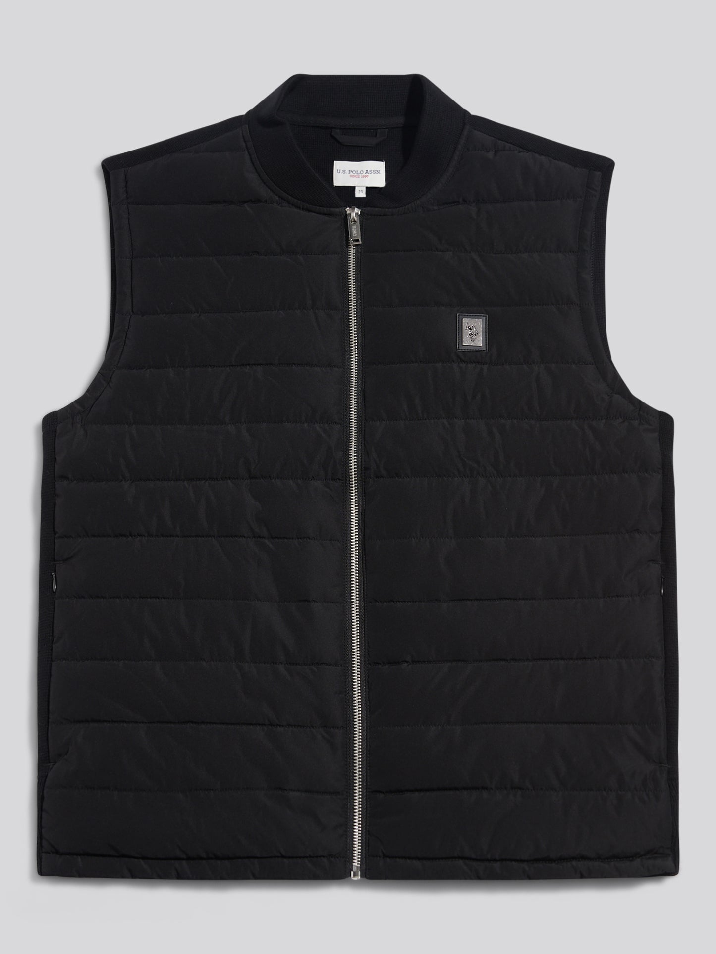Mens Hybrid Quilted Knit Gilet Black