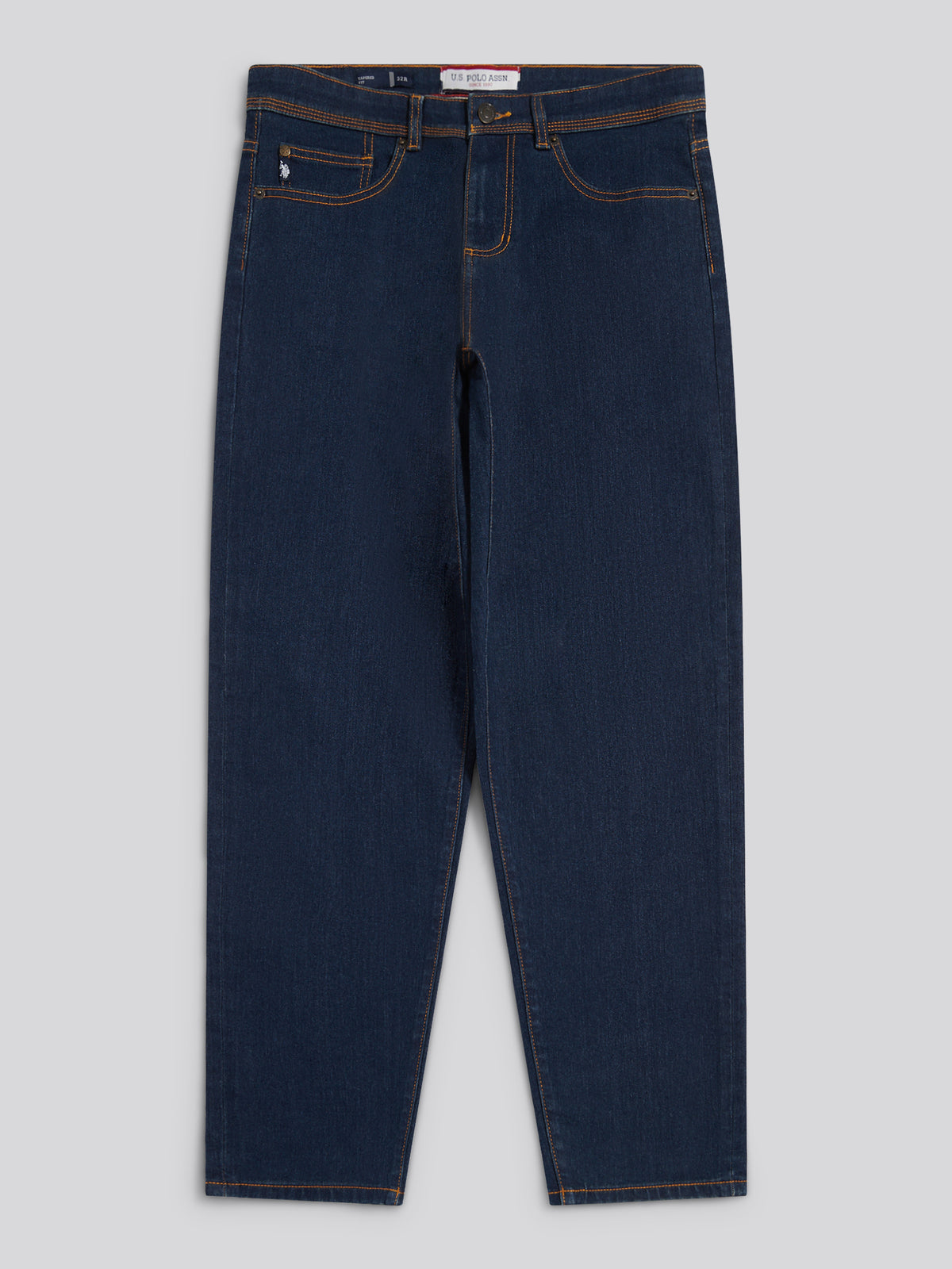 Mens Comfort Stretch Tapered Fit Jeans Rinse Wash