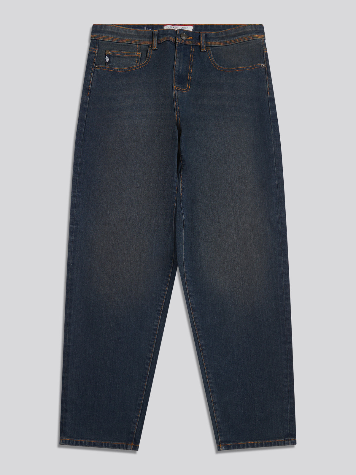 Mens Comfort Stretch Tapered Fit Jeans Blue Grey Wash