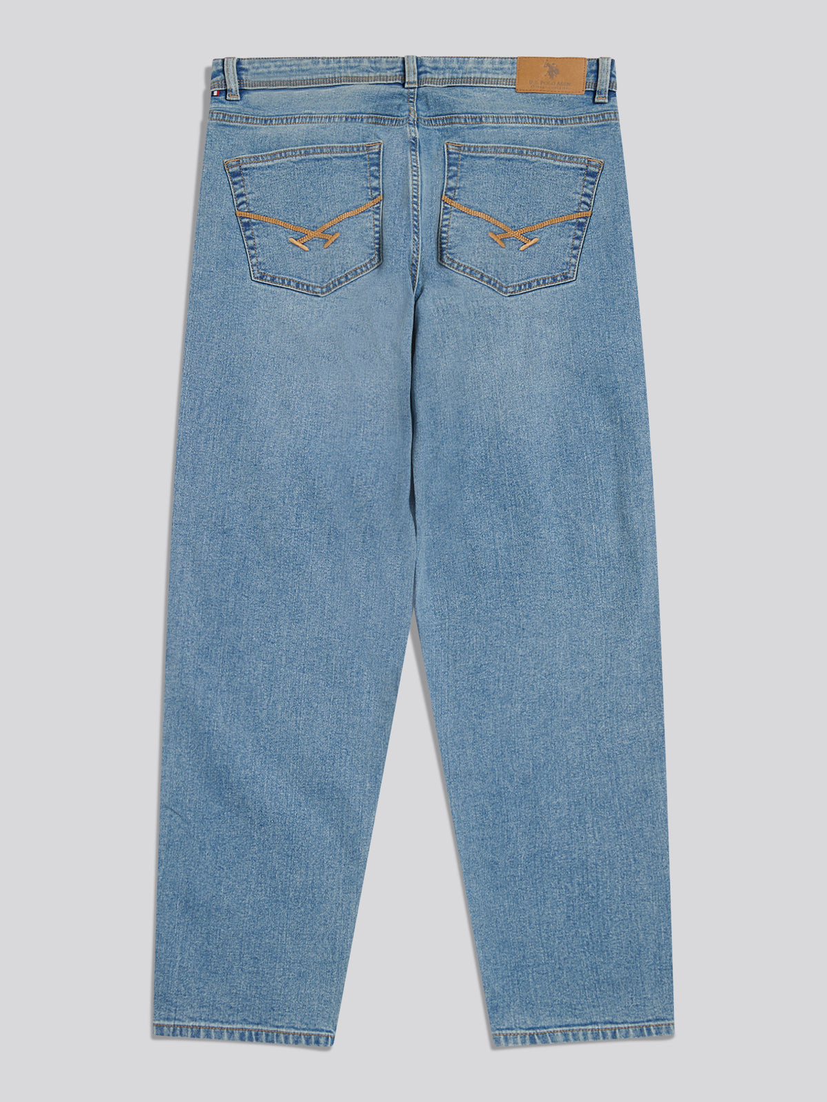 Mens Comfort Stretch Tapered Fit Jeans Worn Wash