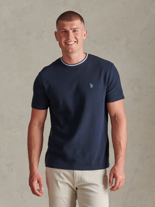 Smart Honeycomb Tipped Tshirt Dark Sapphire Navy / Moonlight Blue DHM