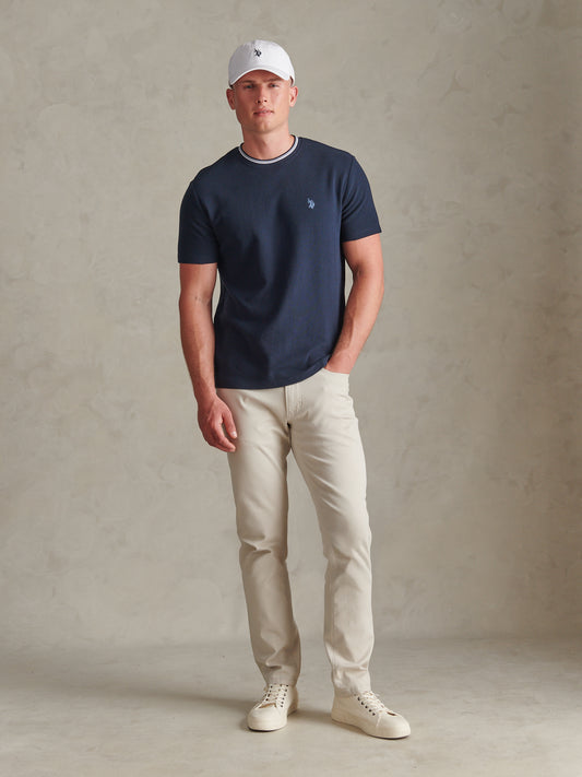 Smart Honeycomb Tipped Tshirt Dark Sapphire Navy / Moonlight Blue DHM