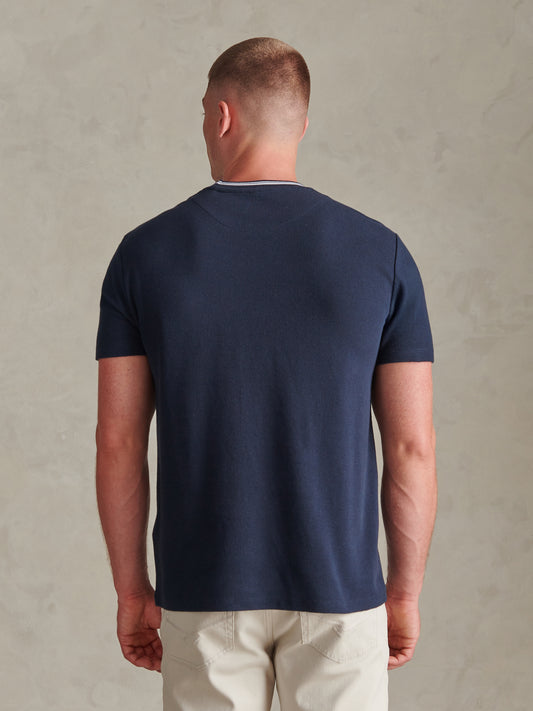 Smart Honeycomb Tipped Tshirt Dark Sapphire Navy / Moonlight Blue DHM