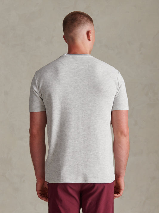 Smart Honeycomb Tipped Tshirt Light Grey Marl