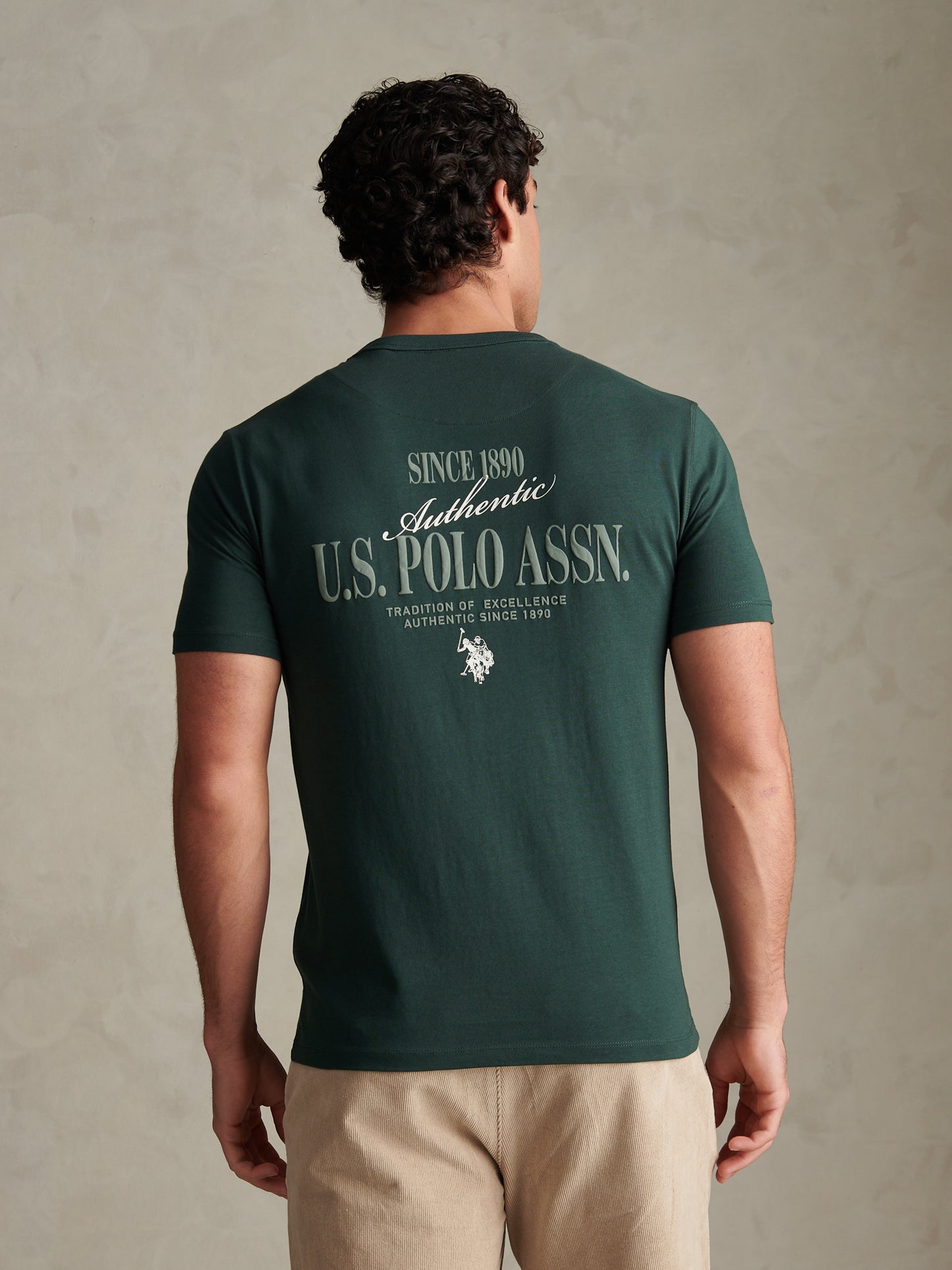 Mens Authentic Front & Back Graphic T-Shirt Green Gables