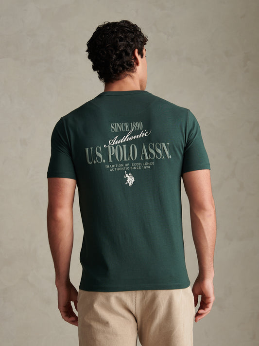 Mens Authentic Front & Back Graphic T-Shirt Green Gables