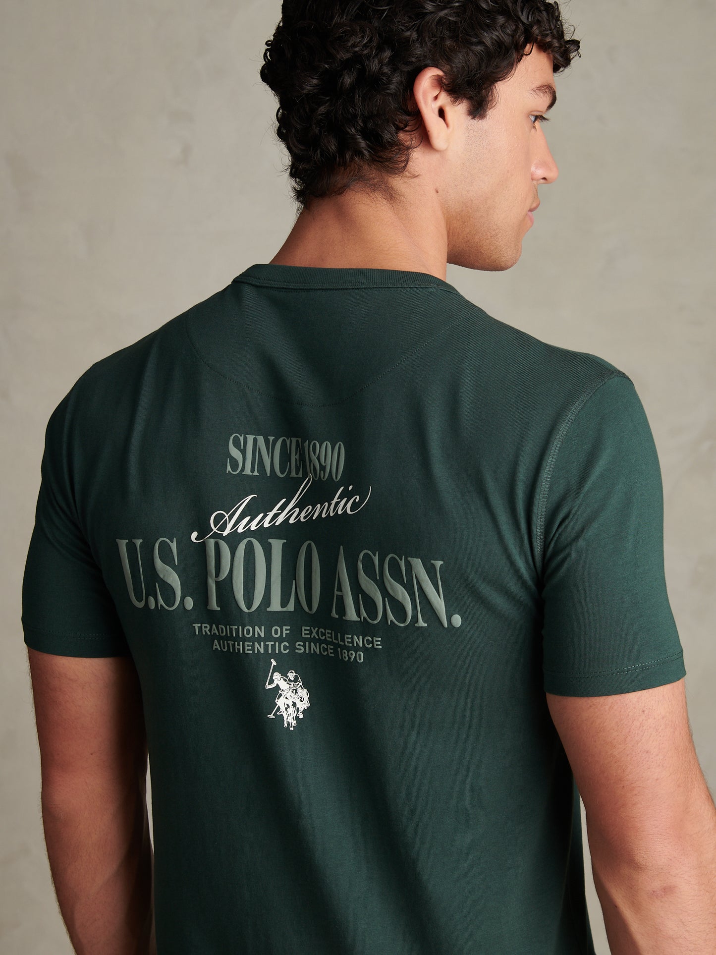 Mens Authentic Front & Back Graphic T-Shirt Green Gables