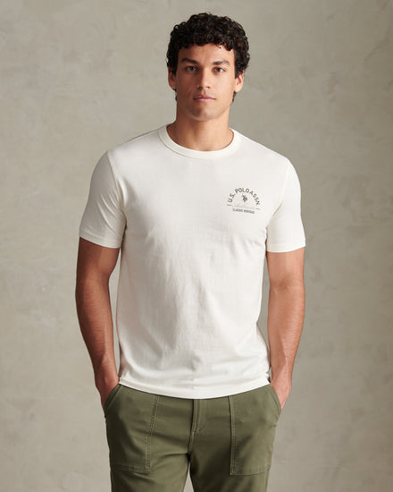 Mens Classic Heritage Front & Back Graphic T-Shirt Whisper White