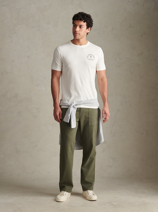Mens Classic Heritage Front & Back Graphic T-Shirt Whisper White