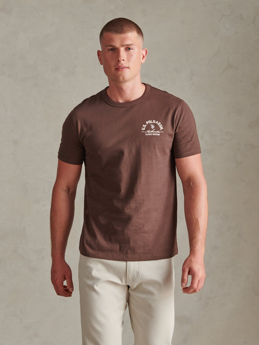 Mens Classic Heritage Front & Back Graphic T-Shirt Bracken