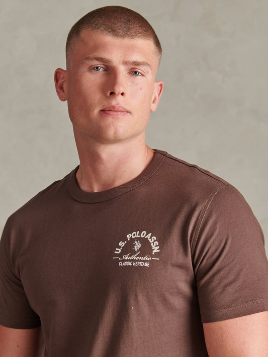 Mens Classic Heritage Front & Back Graphic T-Shirt Bracken