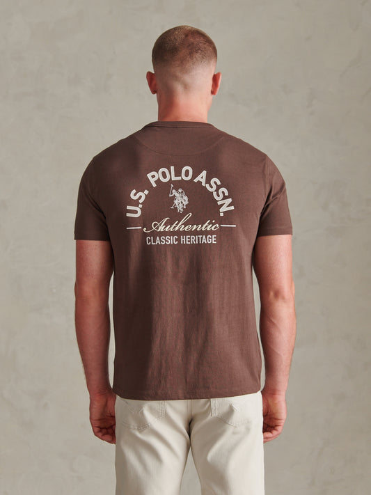 Mens Classic Heritage Front & Back Graphic T-Shirt Bracken