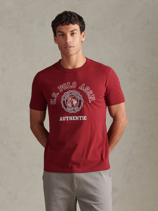Mens Varsity Graphic T-Shirt Cabernet